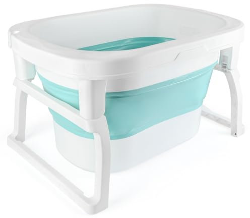 Baignoire Bebe Baignoire Pliable Bébé,Support Beignoire Bébé Pliante Pour Bain Douche Begnoire Enfant, pliable, peu encombrant-72 * 51 * 42 cm-bleu