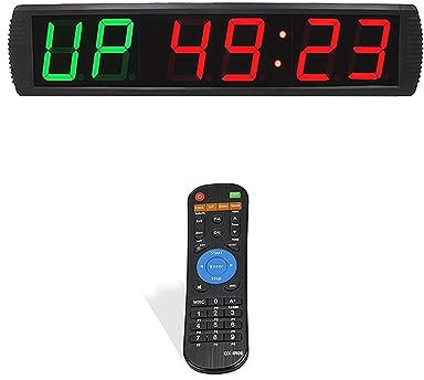 385/5,000 Horloge de compte à rebours 4 pouces Programmable Led Interval Timer Countdown Clock Chronomètre for Indoor Gym Fitness Sport Légère et solide(Green-remote control)