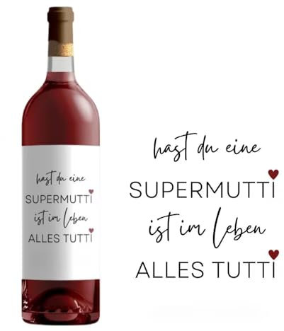 4 STÜCK Weinetikett Mama Flaschenetikett Muttertag Geschenk Mama Flaschen Etikett Muttertagsgeschenk Wein Beste Mama Geburtstag