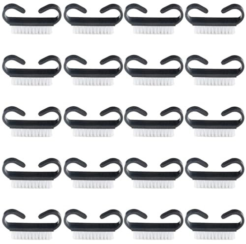 Nail Brush,20 Pieces Black Handle Nail Cleaning Brushes Fingernail Brushes Hand Wash Brush for Toes and Nails Cleaning