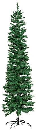 Samuel ALEXANDER 6ft (1.8m) Green Artificial Pencil Christmas Tree With Green Metal Stand and 321 Tips