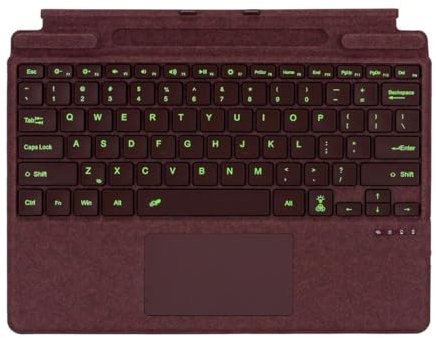 Zoof Cover per Microsoft Surface Pro 11/Pro 10/Pro 9/Pro 8/Pro X, 13, tastiera bluetooch portatile sottile con touchpad, portapenne (bordeaux con retroilluminazione)