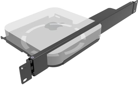 JINGCHENGMEI 1U Mini-Rack-Halterung für Apple Mac mini, 48,3 cm (19 Zoll) aufklappbares Server-Rack für alle Mac mini M2 und M1 Modelle