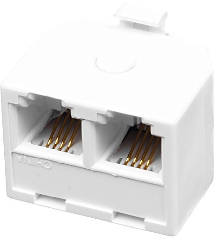 Qussedser 2-Wege 6P4C RJ11 Modular Telefon Telefon Wand Adapter und Splitter Fuer Festnetz Telefon