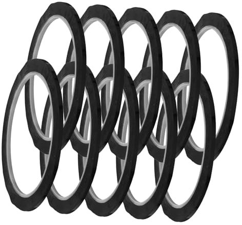 GRADENEVE 10stücke Dünnes Schwarzes Nadelstreifen-klebeband Whiteboard-tape Aus Pet Für Diagramme Basteln Und Auto-streifen Rückstandsfrei Langlebig