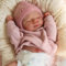 Anano Reborn Baby Mädchen Vollsilikon Lebensecht Babypuppen Wie Echte Baby Puppen 45cm Reborn Toddler Silikonpuppe Ultra-realistische Weiches Waschbar (Silikonbody Rosa Shirt mit Hut)