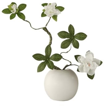 Shihan-2015 Fake Flowers Simulation Flowers White Ceramic Vase Living Room Decorative Arrangement Azalea Flower Flowers Bonsai