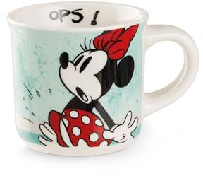 Egan Mini tazza da 80 ml, motivo: MICKEY I AM & MINNIE I AM, tazza da collezione in porcellana, adatta al microonde e alla lavastoviglie, regalo per gli amanti del caffè e del tè (turchese Minnie)