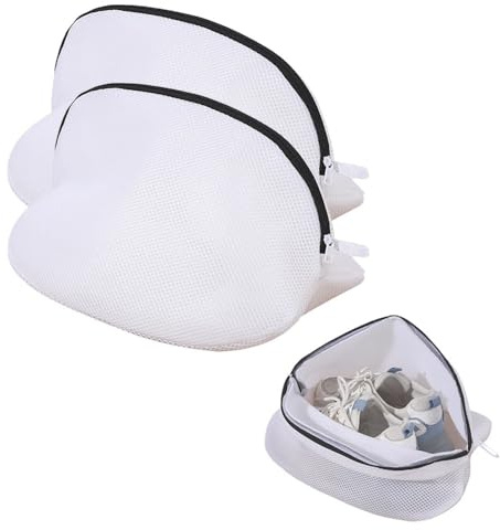 GZSYWZ 2 PCS Shoes Wash Bag - Washing Machine Bag Mesh Laundry Shoe Bags with Zip Closure Portable Storage Bag Reusable Clothing Cleaning Bag