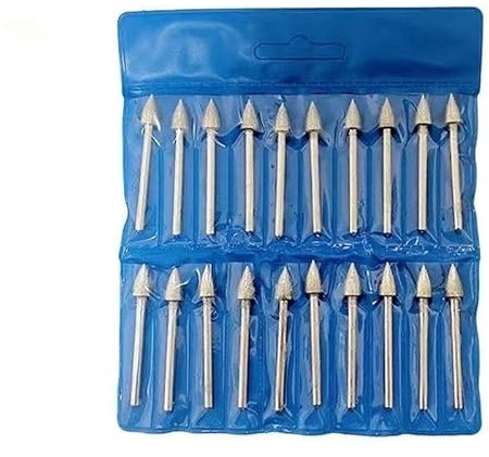 Lot de 20 fraises diamantées pour outil rotatif Dremel - Accessoires pour pierre, verre, céramique, sculpture, meulage, polissage