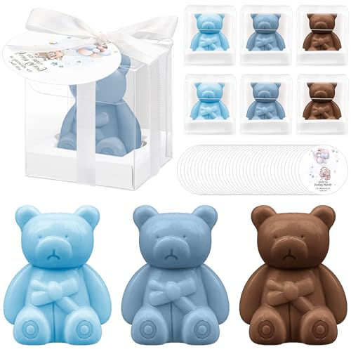 36 Stück Bären-Babyseifen in Großpackungen, kleine Babyparty-Geschenke mit Dankeskarten und Schachteln, Mini-Bärenseifen-Geschenke