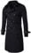 aromm Mens Trench Coat Slim Fit Double Breasted Long Windbreaker Jacket Black with Adjustable Belt, XL