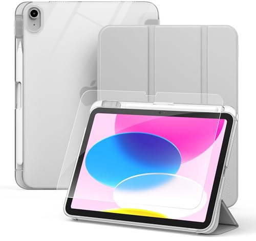 CACOE Case for iPad A16 11th/10th Generation(2025/2022) + Screen Protector | 11/10.9 inch with Pencil Holder, Full Protective Tablet Cover for iPad 11/10 Gen, Space Silver