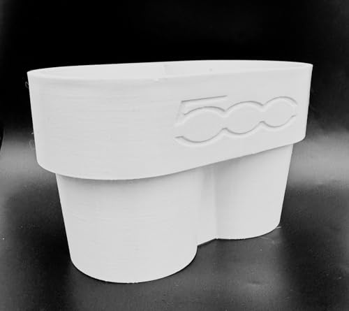White Double Extender Cup Drink Holder Insert to Fit Fiat 500 / Abarth / 595 2009-2017