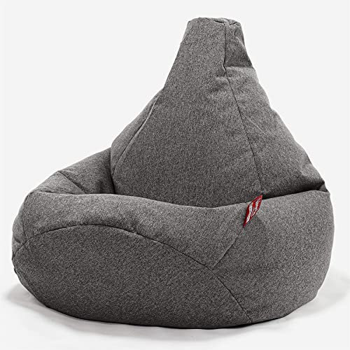 Lounge Pug, Gaming Sitzsack Sessel, Interalli Wolle Grau