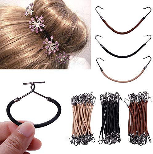 RUNGAO 30 elastici per capelli in 3 colori, per donne e ragazze, gancio per coda di cavallo, clip per coda di cavallo, accessori per lo styling dei capelli