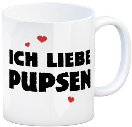 trendaffe Kaffeebecher mit Spruch: Ich liebe pupsen