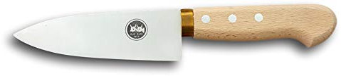 DUE BUOI Coltello 841/14L - con Manico in Legno E GHIERA in Ottone con Lama Lunga MM 140 E Larga MM 45