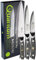 Taylors Eye Witness Quantum Pakka Wood Handle Kitchen Knife Set - 3 Knives. Premium High Hardness Exotic Super-Steel Core, Between 66 Premium Steel Alloy Layers, Damascus Hamaguriba Grind Profile