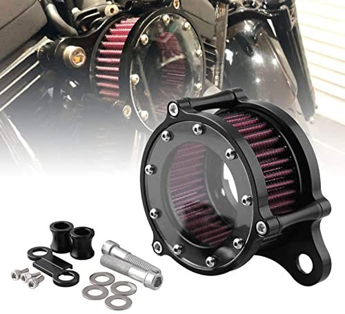 Sporacingrts Motorcycle Air Filter CNC Black Air Cleaner Intake Filter Compatible with Harley Davidson Sportster Police XL883P