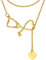 FOCALOOK 18k vergoldet Stethoskop Y-Kette 80cm lange Lariat Kette mit EKG Herz Anhänger Doktor Arzt Krankenschwester Collier Accessoire Modeschmuck für Geburtstag Weihnachten