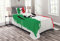 ABAKUHAUS Italien Tagesdecke Set, Italienische Flagge Bunte Grunge, Set mit Kissenbezügen Sommerdecke, für Einzelbetten 170 x 220 cm, Mehrfarbig