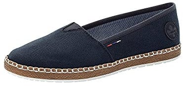 Rieker Damen Flats M2278, Frauen Espadrilles,Halbschuhe,umflochten,maritim,espandrillos,Espadrillos,Espandrilles,Sommerschuhe,blau (14),36 EU / 3.5 UK
