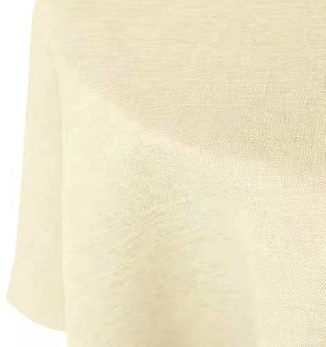 Tischdecke | Champagner/Creme - Oval - 160x220cm | Gartentischdecke | Outdoor-Decke | Lotus-Effekt | Leinen-Optik | Schmutzabweisend