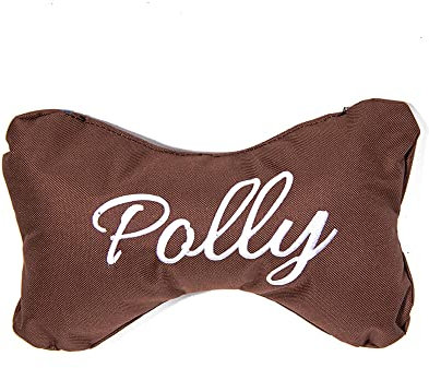 Personalisiertes Hundeknochen Plüschtier Kissen für Welpen mit individueller Stickerei und Pfotenmuster Hund Schlaf Kauspielzeug für Welpen Hunde Interaktives Beißspielzeug - Kaffee