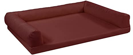 Juelle Orthopädisches Hundebett aus Kunstleder Sofa mit Matratze für große Hunde Abnehmbare Abdeckung, Waschmaschinenwaschbar, Lord L-XXL (145x105cm, Bordeaux)