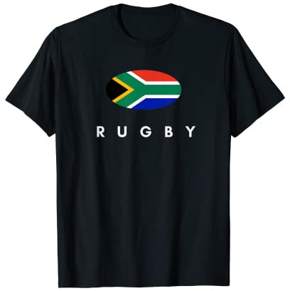 Rugby-Text mit Südafrika-Flagge T-Shirt