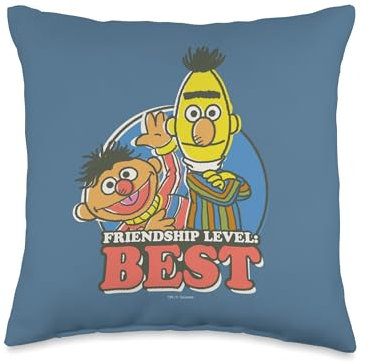 Sesame Street Bert & Ernie Friendship Level: Best Throw Pillow, 16x16, Multicolor