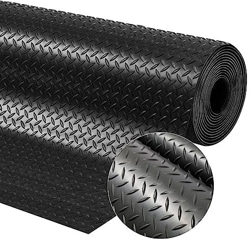 tonchean Tapis De Sol pour Garage 5x1m Tapis en Caoutchouc Antidérapant Tapis De Rouleau De Tapis De Sol en Caoutchouc Tapis De Sol Antidérapant À Carreaux Garage Atelier 3 Mm D'Épaisseur