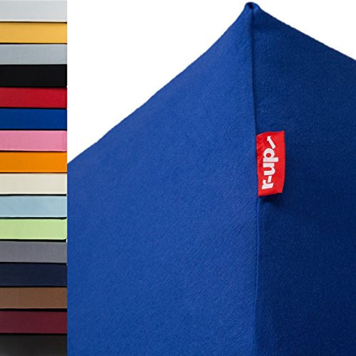 r-up Passt Spannbettlaken 120x200-130x200 bis 35cm Höhe viele Farben 100% Baumwolle 130g/m² Oeko-TEX stressfrei auch für hohe Matratzen (Royalblau)