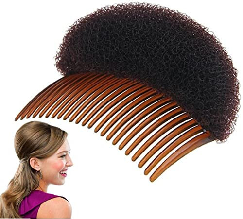 1PC Bump It Up Volume Hair Styling Clip Dutt Maker Hair Insert Tool Multifunktionales Haar-Accessoires mit Kamm für sofortige Frisur (Braun)