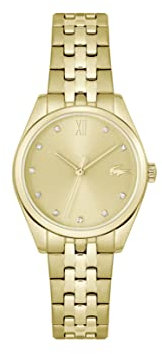 Lacoste Analog Quarzuhr für Damen Kollektion TUILERIE mit Goldfarben Edelstahlarmband - 2001303
