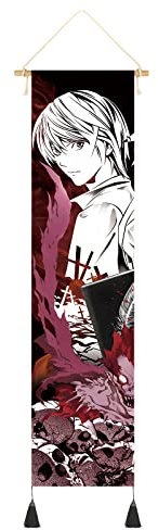 Hanging Poster Canvas Wall Art Painting of Anime Characters Cartoon Role Tapestry DEATH NOTE L·Lawliet Yagami Light Wall Tapestry With 2 Tassels And Wooden Hanging Rod Wall Decor Tapestry (Style-B)