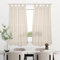 HOMEYA - Cortina Cocina Translúcida 100x140cm - Visillo Transparente Estampado para Ventana, Marco de puerta - 2 Unidades