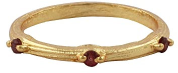 Anello con piccola pietra preziosa tormalina rosa | Anello con placcatura in oro | Gioielli fatti a mano con anelli a fascia singola per lei | 142101U, 7, Ottone, Gemma, Tormalina rosa