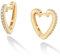 Jenosy Herz Ohrringe Gold - Zarte Creolen, Modische Leichte Knorpel Huggie, Hypoallergene 18K Vergoldete Damen Modeschmuck für Frauen und Mädchen