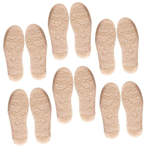 GLEAVI 12 Paare Warme Einlegesohlen Für Kinder Anpassung Der Einlegesohle Aus Wolle Fußwärmer-einsätze Einlegesohlen Aus Wolle Schuhpolster Plugin Mann Flauschige Kunstfell