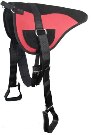 Brama West Reitpad Toledo - Bareback mit Haltegriff und Kunstfell - baumlos - Rot, Gr. Pony