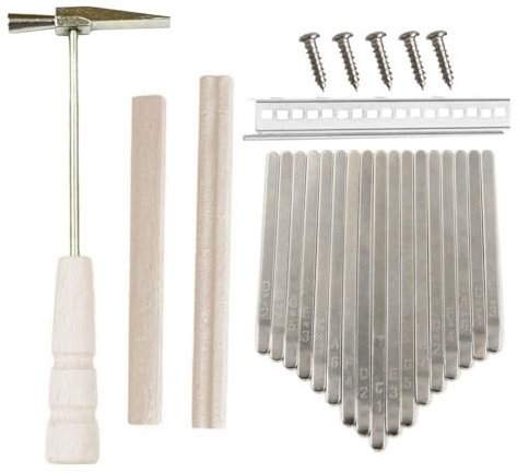 PEKKA 17 Kalimba DIY Kit Thum Klavier Ersatzteile mit Schlüssel Brücke Tuning Hammer Kit Kalimba Zubehör