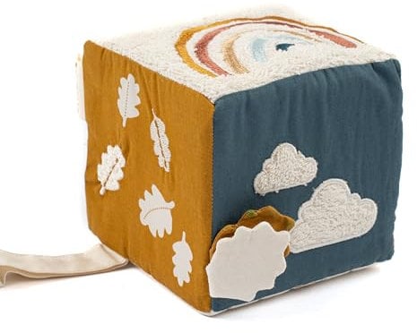 Fabelab Spielwürfel Baby Naturabenteuer | Multifunktional Spielzeug Ab 6 Monate | Motorikwürfel | Baby Spielzeug | Weicher Aktivitätswürfel