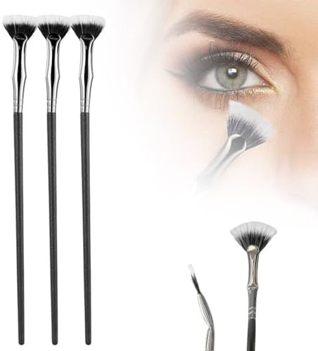 Folding Angle Scalloped Lash Brush, 2024 Neuestes Klappbare Gewellte Wimpernbürste Wimpernkamm Trenner, Abgewinkelte Wimpernbürste für Verhindert das Verklumpen betont die Wimpern (Schwarz 3Stück)