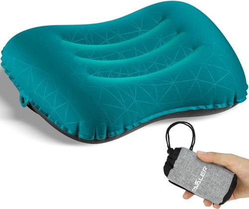 Tavaler Aufblasbars Kissen Ultralight Outdoor Camping Kissen, Camping Kopfkissen Aufblasbar Ergonomisches Reisekissen Aufblasbar Strandkissen (rutschfest+Blau)