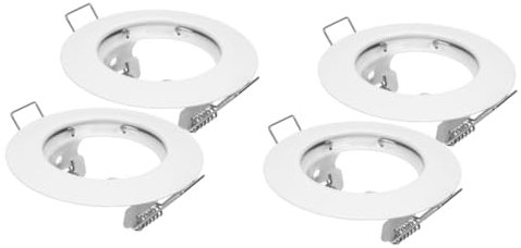 WOONEKY 4 Stück Einbauleuchten Clips herr16 vertieft LED-Einbauleuchten LED-Deckeneinbauleuchte MR16-Buchse dekorative Einbauleuchtenabdeckungen Ringverkleidung für Dosenlichter Eisen Weiß