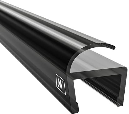 WAKA PRO-F Joint de porte de douche et lèvre de douche de qualité supérieure - Noir transparent - 8 mm de longueur - 2 m