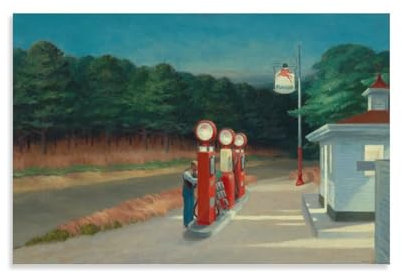 NENGKUAI Edward Hopper Gas-Kunstdruck, Wandkunst, Poster, Leinwanddruck, dekoratives Gemälde, ungerahmt, 20 x 30 cm