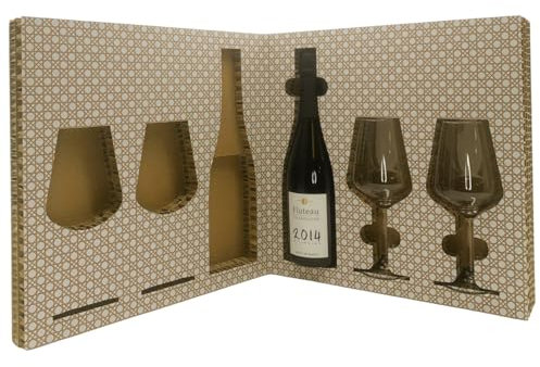 Champagne Blanc de Blanc Millèsime 2014 Fluteau Vigneron Independant Extra Brut scatola regalo con calici